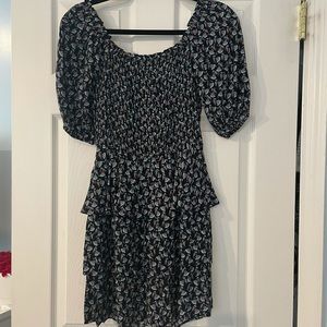 Aqua Smocked Mini Dress